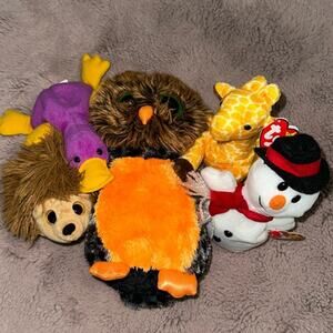 Bundle of 5 Beanie Babies: Snowball, Midnight, Twigs, Herbert, and Patti